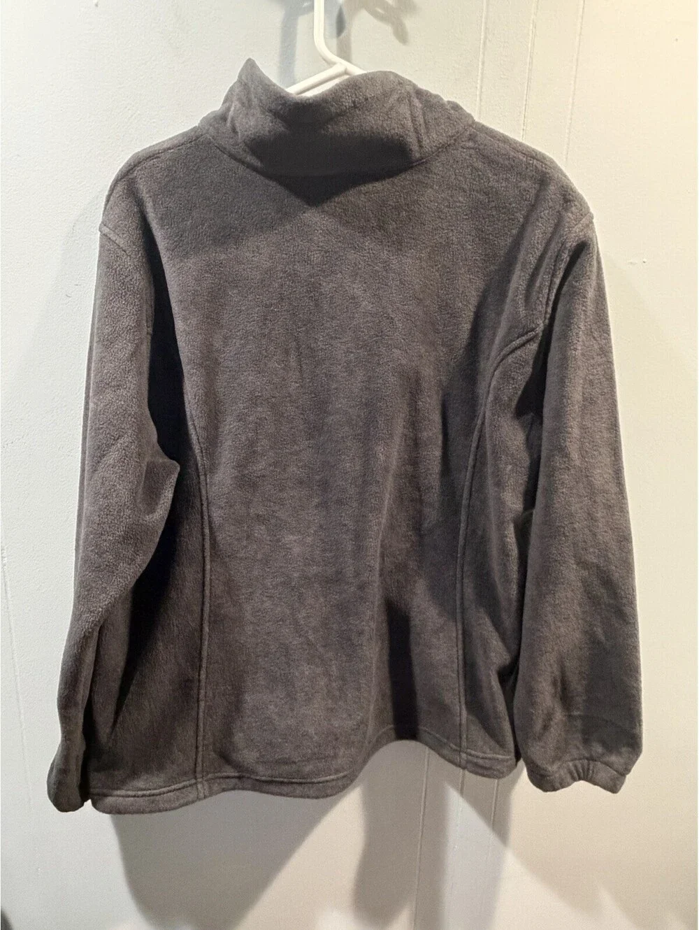 New Womens Columbia Fleece Full Zip Jacket Size 2X Gray Cozy